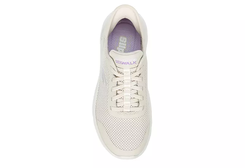 Skechers Womens Go Walk Flex Bungee Slip-ins Running Shoe - Off White 8 Skechers Womens Go Walk Flex Bungee Slip-ins Running Shoe - Off White - Image 6